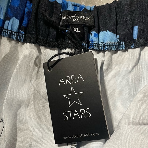 New Area Stars Floral Print Work Pants Trousers Hannah Black Blue Size XL - Picture 13 of 16